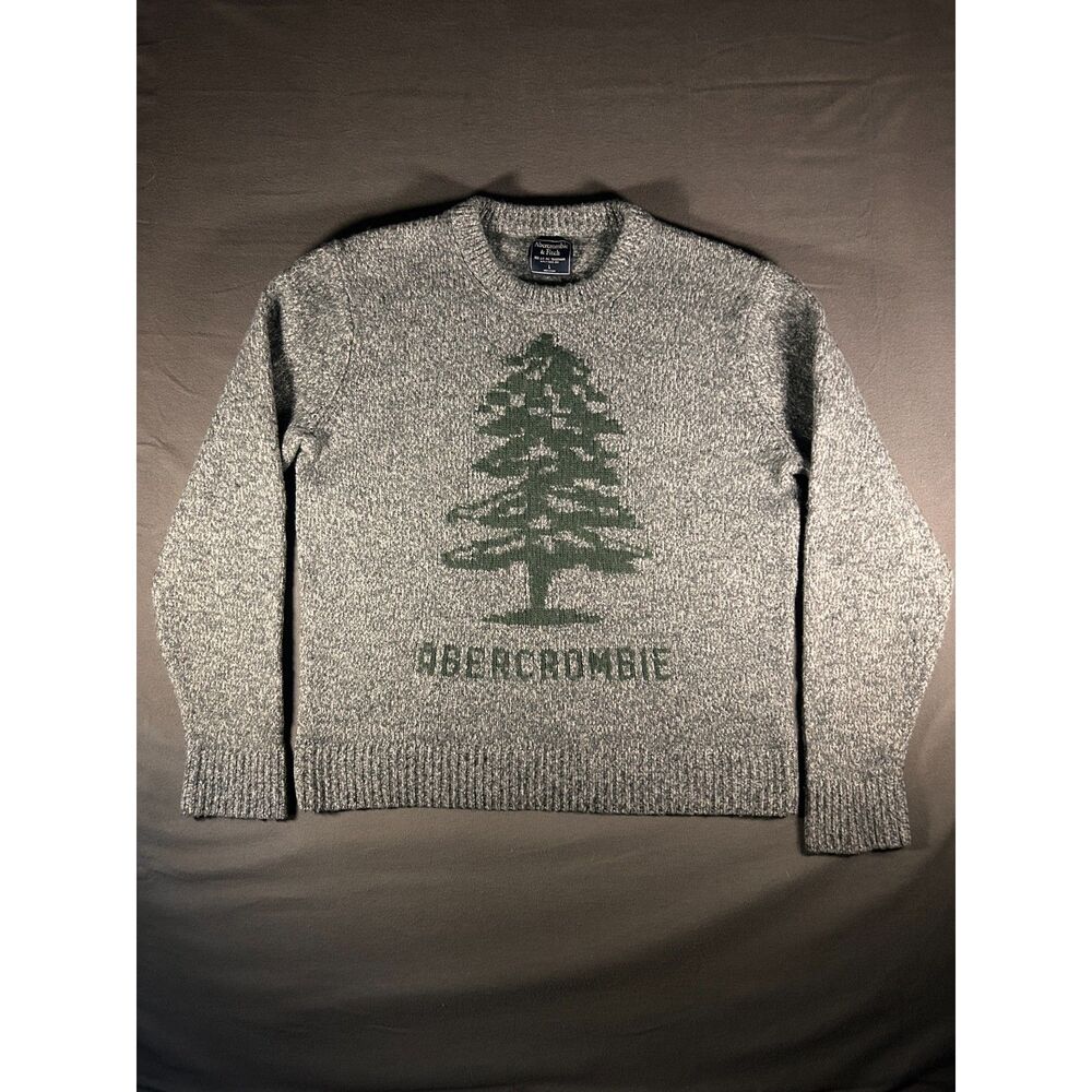 Abercrombie & Fitch L Y2K Merino Wool Pine Tree Sweater Archive Lodge 2000s Prep